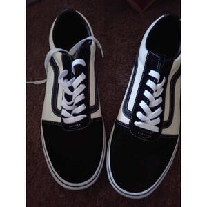 NEW MENS VANS WARD RETRO BLACK AND MARSHMALLOW LACE UP SHOES SIZE 12